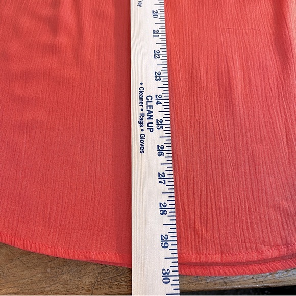 GNW Peasant Blouse Embroidered Boho Top Tassle Tie V neck Medium Tangerine - Picture 9 of 11